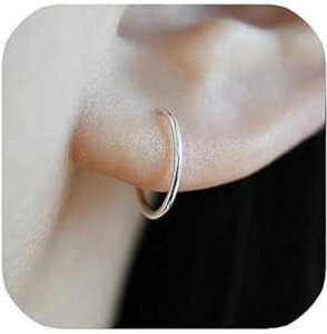 LUCKYJEWUS Small Sterling Silver Huggie Hoop Earrings for Women, Tiny Thin Hypoallergenic Hoop Earrings