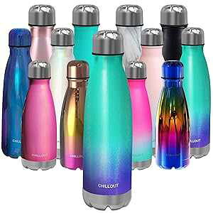 CHILLOUT LIFE XeXX`[EH[^[{g: 17 IX̓dǒfMR[{g`A₽ݕpABPA t[̋X|[c{g CHILLOUT LIFE Stainless Steel Water Bottle: 17 oz Do