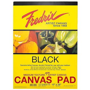 Fredrix Creative Series Pad, 12 x 16 Inches, Black Canvas