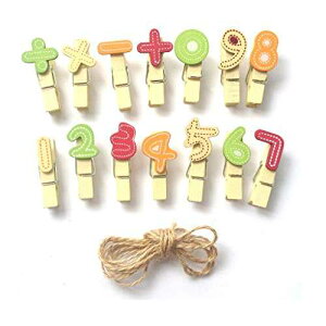 LWR CRAFTS ؐ~joT~ 28 ƃW[gR[h 8 tB[g LWR CRAFTS Wooden Mini Clothespins Numbers 28 Pieces and Jute Cord 8ft