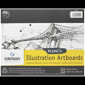 Canson Plein Air Illustration Smooth Art Board Pad for Ink, Markers and Pencils, 8 x 10 Inch, Set of 10 Boards