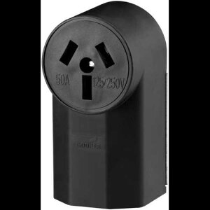 Eaton WD112 50 AyA 125 {g 2  3 \ʎ͈͓dZv^NAubN Eaton WD112 50-Amp 125-Volts 2-Pole 3-Wire Surface Mount Range Power Receptacle, Black