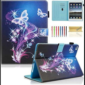 001 Purple Butterfly, iPad 9.7 inch 2018 2017 Case/iPad Air Case/iPad Air 2 Case, Dteck PU Leather Folio Smart Cover with Auto Sleep Wake Stand Wallet Case for Apple iPad 6th / 5th Gen,iPad Air 1 2, Purple Butte