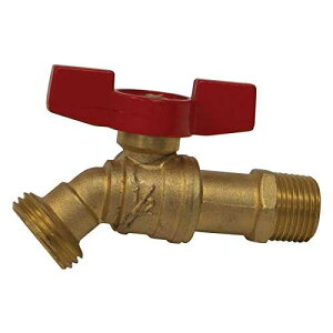Eastman 48600 Male Hose Bibb with 1/4-Turn Shut Off, 1/2 MIP, Brass