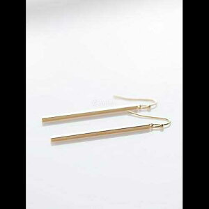 �~�j�}�� �V���v�� �����O �S�[���h ���b�L �o�[ �_���O�� �C�������O MJLuLu Minimal Simple Long Gold Plated Bar Dangle Earrings