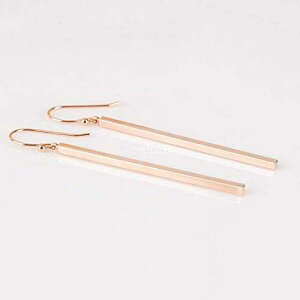 �~�j�}���ŃV���v���ȃ����O���[�Y�S�[���h���b�L�o�[�_���O���C�������O MJLuLu Minimal Simple Long Rose Gold Plated Bar Dangle Earrings