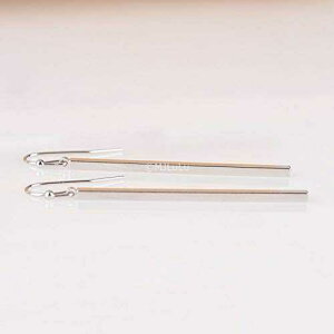 �~�j�}�� �V���v�� �����O �V���o�[ ���b�L �o�[ �_���O�� �C�������O MJLuLu Minimal Simple Long Silver Plated Bar Dangle Earrings