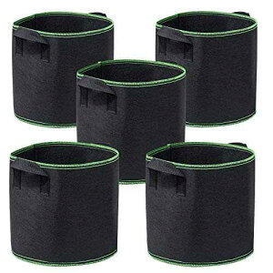 Garden4Ever 5 pbN 5 K͔|obOϋvReisDzAؔnht Garden4Ever 5-Pack 5 Gallon Grow Bags Heavy Duty Container Thickened Nonwoven Fabric Plant Pots with Handles