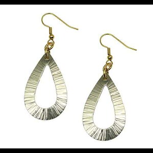 �`�F�C�X�A���~�j�E�� �I�[�v�� �e�B�A�h���b�v �C�������O John S Brana Designer Jewelry Chased Aluminum Open Teardrop Earrings