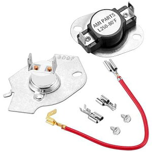 AMI PARTS 279816 hC[xq[Y & T[X^bgiLbg 3399848 3977393 AP3094244 u܂ AMI PARTS 279816 Dryer Thermal Fuse & Thermostat Replacement Part Kit Replaces 3399848 3977393 AP3094244