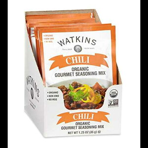 Watkins Organic Chili Gourmet Seasoning Mix, 1.25 oz. Packets (Pack of 12)