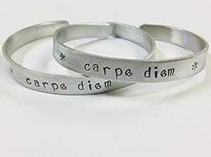 Jy fBGASeize the DayACXs[V^p̃nhX^vtJt uXbg Ann Peden Jewelry Carpe Diem, Seize the Day, inspirational quote handstamped cuff bracelet