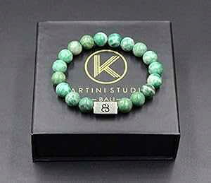 CŐuXbgAYŐuXbgAVRŐƃX^[OVo[uXbg Kartini Studio Qinghai Jade Bracelet, Men's Jade Bracelet, Natural Green Jade and Sterling Silver Bracelet