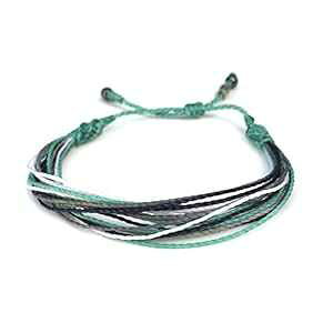 RUMI SUMAQ �A�N�A �l�C�r�[ �T�[�t �X�g�����O �u���X���b�g �����Y ���f�B�[�X ����Z�[���[���[�v�u���X���b�g RUMI SUMAQ Aqua Navy Surf String Bracelet for Men and Women Handmade Sailor Rope Bracelets