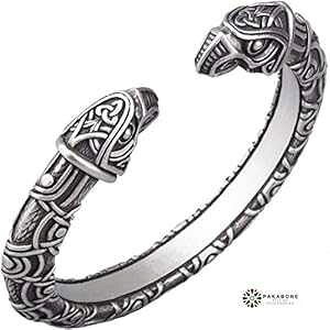 �o�C�L���O�u���X���b�g - �I�[�f�B���̃��C�u���Y�t���m���f�B�b�N���^���A�[�������O - �X�J���W�i�r�A�f�U�C�� - �k���W���G���[ �����Y ���f�B�[�X PAKABONE Viking Bracelet - Nordic Metal Arm Ring 