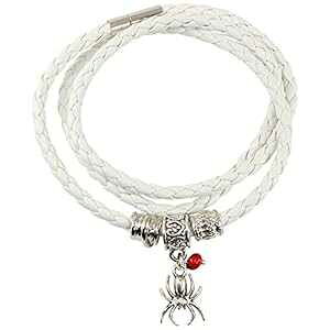 �����p�y���[�M�t�g�`���[���u���X���b�g - Huayruro ���b�h�V�[�h�A�X�p�C�_�[�`���[�� - ���ɗD�����W���G���[ by Evelyn Brooks EvelynBrooksDesigns Peruvian Gift Charm Bracelet for Women - Huayruro Red Seeds, Spid