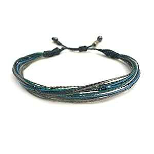 Woven Knot Friendship Bracelet for Men in Navy Blue Green and Gray w/Hematite Stones - Handmade Jewelry by Rumi Sumaq