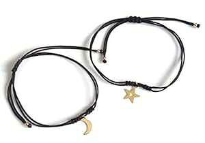 SIFRIMANIA Moon and Star Friendship String Bracelet for 2 Gift for Friends