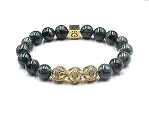 Y ŐƃS[h r[Y uXbgAŐuXbgAfUCi[ uXbg Kartini Studio Men's Jade and Gold Beads Bracelet, Jade Bracelet, Designer Bracelet