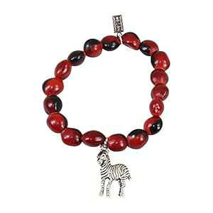 �y���[�̂��y�Y�[�u���`���[���a��������M�t�g - Huayruro Red Seeds - �[�u���`���[�� EvelynBrooksDesigns Peru Souvenir Zebra Charm Birthday Handmade Gift - Huayruro Red Seeds - Zebra Charm