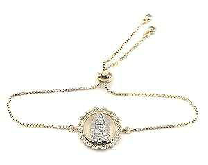 Virgen de Guadalupe 18K �S�[���h ���b�L �u���X���b�g ����}���A �W���G���[ SIFRIMANIA Virgen de Guadalupe 18K Gold Plated Bracelet Mother Mary Jewelry