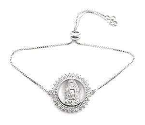 �V���o�[ ���b�L Virgen de Guadalupe �t���[�T�C�Y �t�@�b�V���� �u���X���b�g Sifrimania Silver Plated Virgen de Guadalupe One Size Fashion Bracelets
