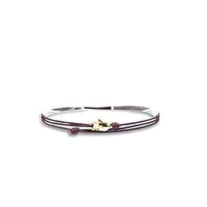 Made by Nami Adjustable Wrap Surfer Bracelet Women & Men - Thin String Bracelet with Snap Hook - Nautical Maritime Beach Jewelry - Handmade & Waterproof - Birthday Gift for Him (Ruby Red Gold)