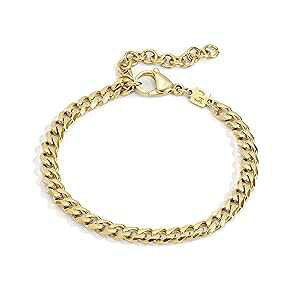 Galis Mens Bracelet - Cuban Link Chain For Men Gold Plated Over Premium Stainless Steel, This Silver Cuban Link Chain is THE gift for your man in life, Gold Bracelet For Men 7 long and 5mm thick