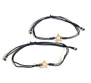 �������̐e�F�ւ̃M�t�g �}�b�`���O�X�^�[�u���X���b�g 2 �Z�b�g SIFRIMANIA Long Distance Best Friend Gift Set of 2 Matching Star Bracelets