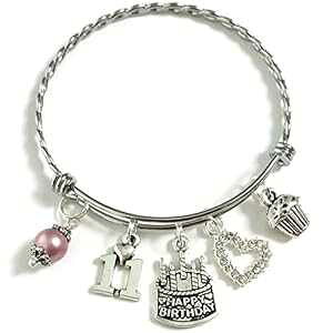 11΂̒auXbgA11΂̒a`[uXbgAւ̃MtgACfAA11΂̒aMtgA11΂̒aoO SCRAPHEART 11th BIRTHDAY Bracelet, 11th Birthday Charm Bracelet, Grand