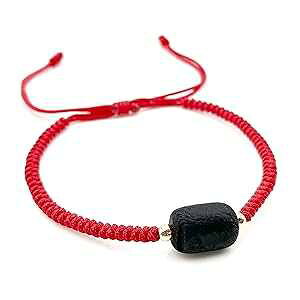 Red String Protection Bracelet for Women Against Evil Eye Genuine Jet Stone Azabache Contra el Mal de Ojo (Rondel Shape) CRUZONE Red String Protection Bracelet for Women Against Evil Eye Genuine Jet Stone Azabache Contr