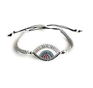 �^�[�L�b�V���A�C �V���o�[�g�[�� �}�N���� �u���X���b�g �����p Sifrimania Turkish Eye Silver Tone Macrame Bracelet for Women