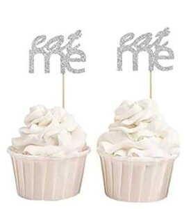 ň̂yYAEat Me EFfBOJbvP[Lgbp[Axr[V[p[eB[fU[gfR[VsbN - 40pbN Darling Souvenir, Eat Me Wedding Cupcake Toppers, Baby Shower Party Dessert Decor