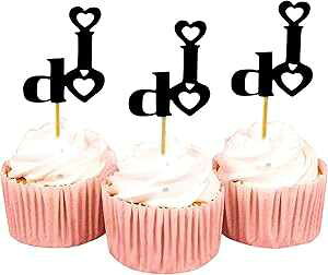 ň̂yYAEFfBO I Do JbvP[Lgbp[Ap[eB[fU[gfR[V - 40 pbN Darling Souvenir, Wedding I Do Cupcake Toppers, Party Dessert Decorations - Pack Of 40