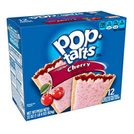 Pop-Tarts, Breakfast Toaster Pastries, Frosted Cherry, Proudly Baked in the USA, 8 tarts (Pack of 12, 13.5 oz Boxes)