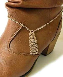 ߂EGX^ tW ^bZ JEK[ S[h `F[ u[c WG[ uXbg 15 C` Boot Jewelry Shop Shimmering Western Fringe Tassel Cowgirl Gold Chain Boot Jewelry Bracelet 15 Inch