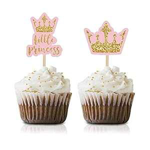 gvZX JbvP[Lgbp[sbN 24pbN sNS[h ̎q xr[V[ q̒ap[eB[fR[V MAGJUCHE Little Princess Cupcake Topper Picks, 24-Pack Pink Gold Gi