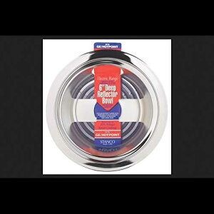 Stanco fB[vtN^[{E Ge/zbg|CgWɓK NX`[A 6 C`B Stanco Deep Reflector Bowl Fits Ge/Hotpoint Ranges Chromed Steel, Porcelain 6 In.