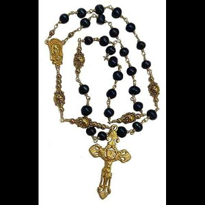̉Ȃ̃UI u[{BW^ƃS[hg[̏\ DivinejewelsbyBarb Handmade Unbreakable Anglican Episcopal Rosary Blue Cultured Freshwater Pearls and Gold Tone Crucifix
