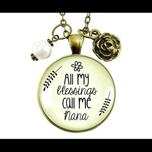 Gutsy Goodness 24 C` ii lbNX All My Blessing Gift Quote fB[X ΂ WG[ Gutsy Goodness 24" Nana Necklace All My Blessing Gift Quote Womens Grandma Jewelry