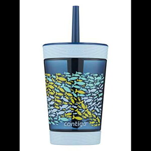 Contigo LbY ^u[ Xg[t qpXg[tڂh~^u[A14IXAm[eBJu[ Contigo Kids Tumbler with Straw Spill-Proof Tumbler with Straw for Kids, 14oz, Nautical Blue