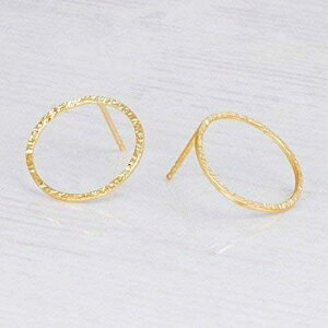 �@�ׂȃn���}�[�h�S�[���h�T�[�N���C�������O - �f�U�C�i�[����̃~�j�}���ȏ����ȃI�[�v���T�[�N���X�^�b�h�|�X�g Tooliks Delicate Hammered Gold Circle Earrings - Designer Handmade Minimal Small Open Circle 