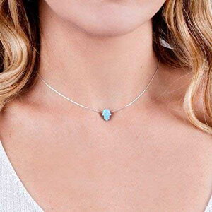 fUCi[Ip[nT`[J[lbNX - X^[OVo[̑@ׂȎւƏȐ - 13.5C` + 3C`̉`F[ Tooliks Designer Handmade Opal Hamsa Choker Necklace- Ster