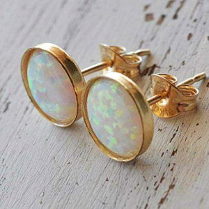 zCgIp[ CO X^bh t@CA Ip[ 6mm Eh S[htBh 14K - pWG[ 2 Zbg Avnis White Opal Earrings Studs fire opal 6mm Round Gold Filled 14k -set of 2 Jewelry fo