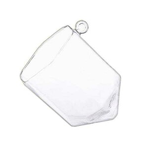 WGVI WGV Hanging Geometric Glass Terrarium, Length 5.5", Width 4.75", Height 6", Hexagon Frameless DIY Air Succulent Planter Votive Tea Light Candle Home Garden Outdoor Decor 1 Piece