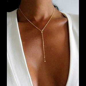 S[h CZ ȃ_Ch hbv Abg lbNXApAbg lbNXA 16 C` 18 C` Faire de la Mode Gold CZ Dainty Diamond Drop Lariat Necklace, Lariat Necklaces for 