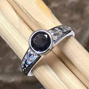 VR 1ct ACICg EH[^[ Tt@CA 925 X^[O Vo[ w TCY 6 Natural Rocks by Kala Natural 1ct Iolite Water Sapphire 925 Sterling Silver Engagement Ring Size 6