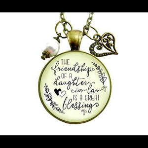 Gutsy Goodness 24 C` `̖lbNX }}̗F̏j EFfBO WG[ Gutsy Goodness 24" Daughter in Law Necklace Friendship Blessing from Mom Wedding Jewelry