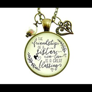 Gutsy Goodness 24 C` `̎olbNX F̏j EFfBO WG[ Gutsy Goodness 24" Sister in Law Necklace Friendship Blessing Wedding Jewelry