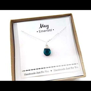 5̒a΃GhNH[clbNX - X^[OVo[ uIbg eBAhbv WG[ - ޏւ̃Mtg CY Design Studio May Birthstone Emerald Quartz Necklace - Sterling Silver Briolette
